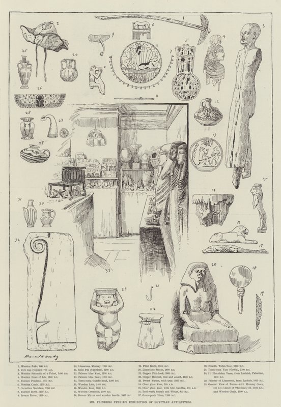 Mr Flinders Petries Ausstellung ägyptischer Antiquitäten von Norman Hardy