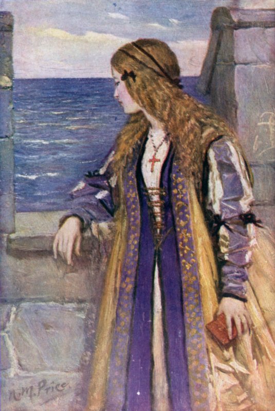 Clare auf den Zinnen von Tantallon von Norman Mills (after) Price