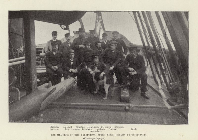 Die Mitglieder der Expedition nach ihrer Rückkehr nach Christiania von Norwegian Photographer