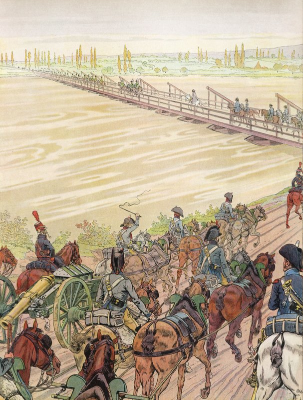 Napoleon überquert den Rhein, 1. Oktober 1805 von Onfray de Breville Job