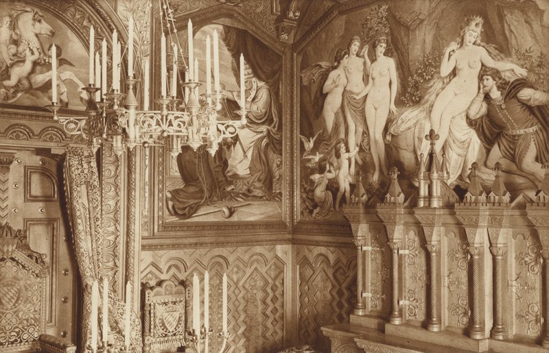 Bayerisches Königsschloss Neuschwanstein, Arbeitszimmer, Bilder der Tannhäuser-Legende von Otto Ballerstedt