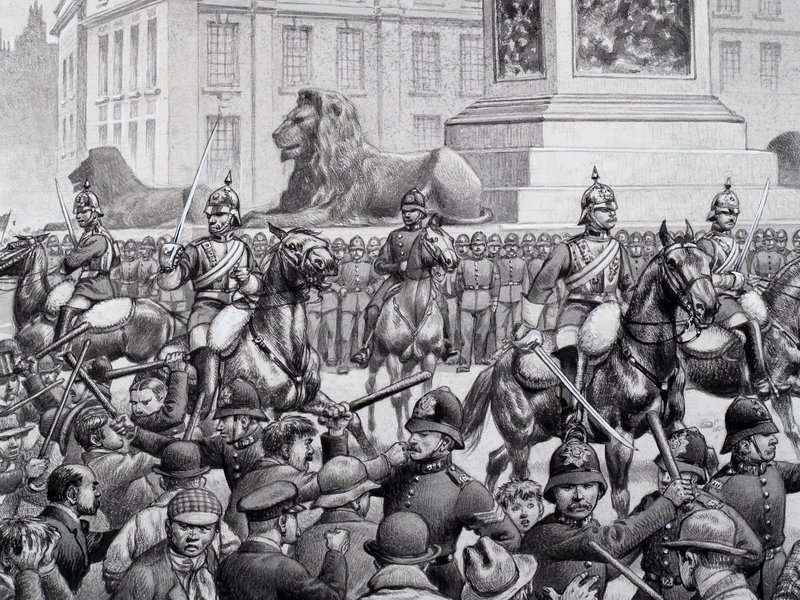 Proteste auf dem Trafalgar Square durch die Armen Londons von Pat (1907-95) Nicolle