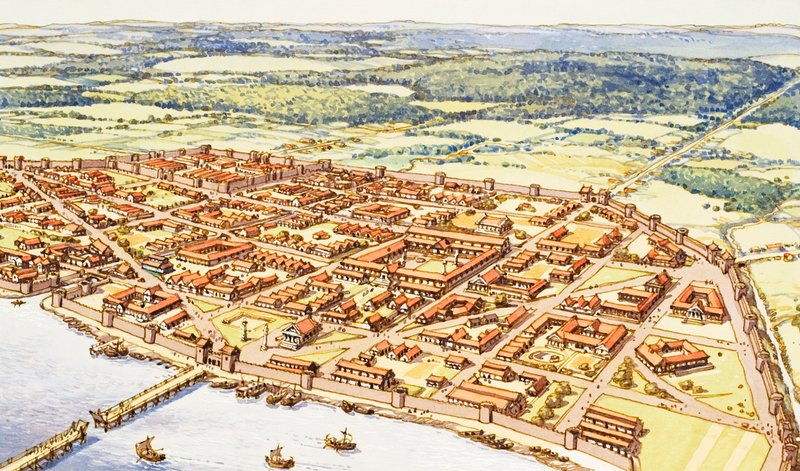Luftaufnahme von Römisch-London von Pat (1907 95) Nicolle