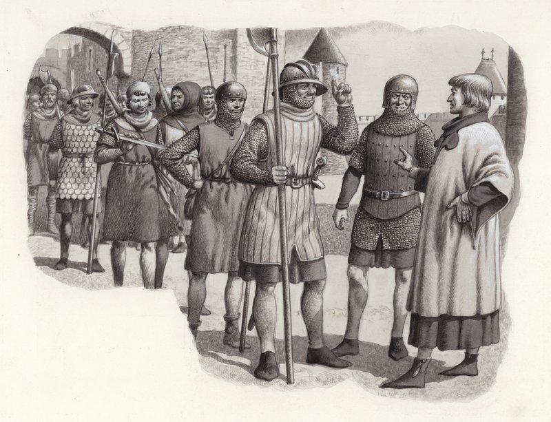 Fußsoldaten aus dem 14. Jahrhundert von Pat (1907 95) Nicolle