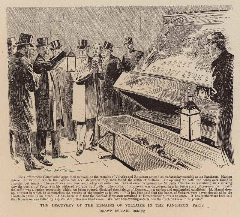 Die Entdeckung der Überreste von Voltaire im Pantheon, Paris von Paul Destez