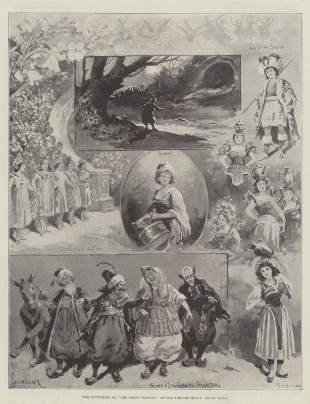 Das Pantomime von Die vierzig Räuber im Theatre Royal, Drury Lane von Paul Frenzeny