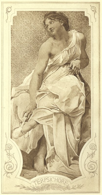 Terpsichore, Muse des Chortanzes (Photogravur) von Paul Baudry