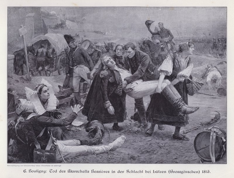 Tod von Marschall Bessières in der Schlacht bei Lützen von Paul Émile Boutigny