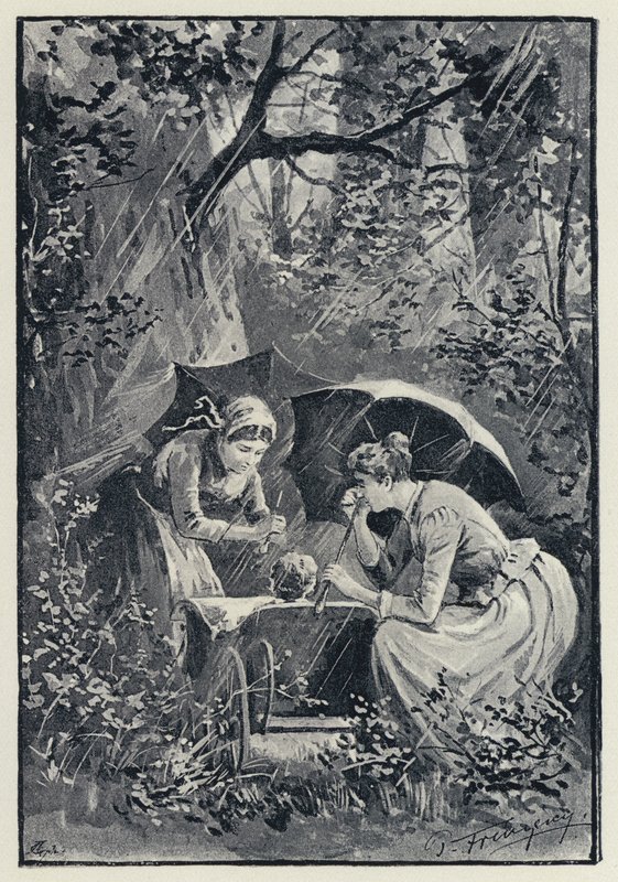 Illustration zu Anna Karenina: Der Sturm im Kolok-Wald von Paul Frenzeny