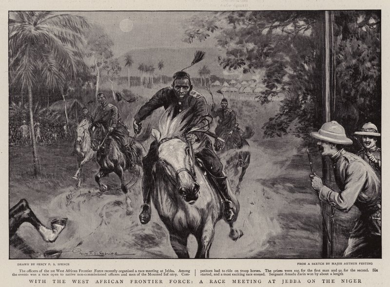 Mit der Westafrikanischen Grenztruppe, ein Rennen in Jebba am Niger von Percy F.S. Spence