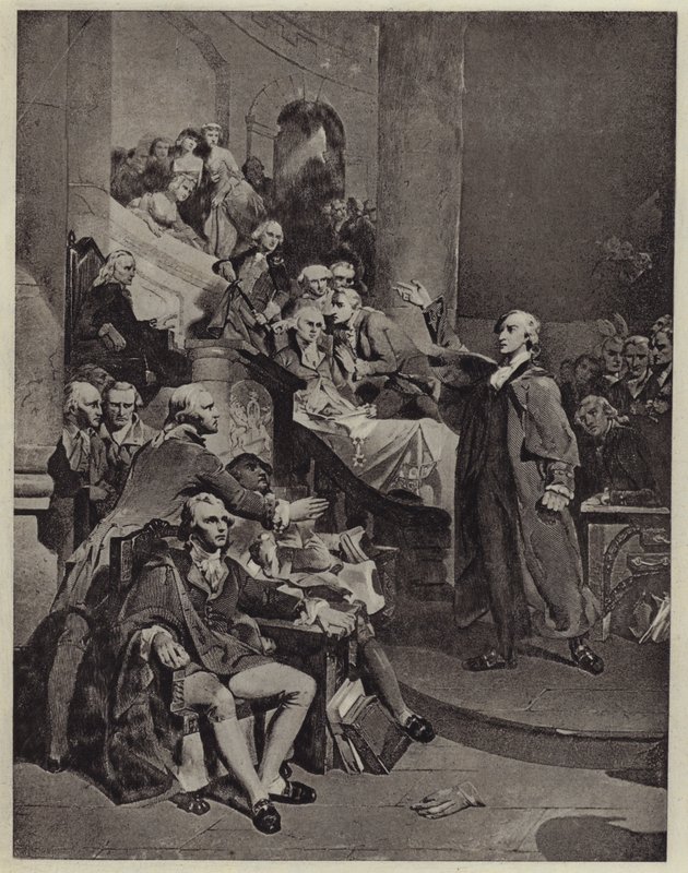 Patrick Henry hält seine Rede von 1765 von Peter Frederick (after) Rothermel