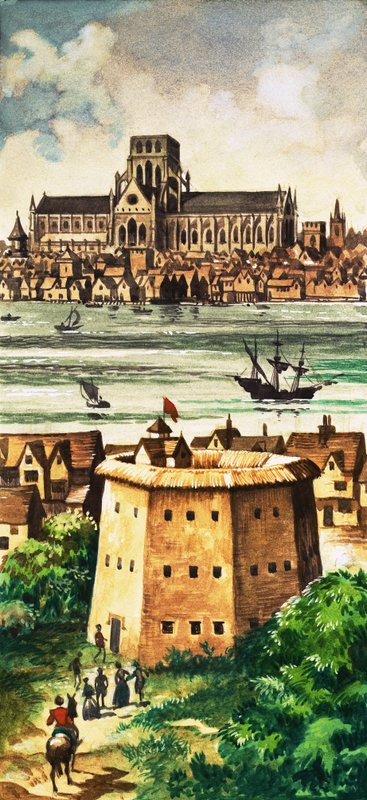 Die Außenseite des Globe Theatre am Flussufer in Bankside von Peter Jackson