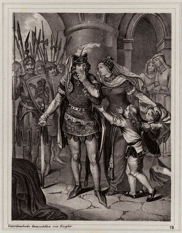 Johann der Blinde, König von Böhmen (Gravur) von Peter Johann Nepomuk Geiger