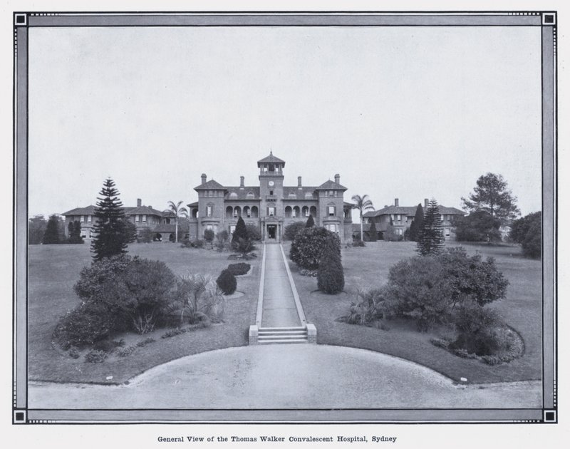 Gesamtansicht des Thomas Walker Genesungskrankenhauses, Sydney (s/w Foto) von Photographer Australian