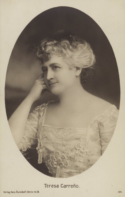Teresa Carreño, venezolanische Pianistin, Sängerin, Komponistin und Dirigentin (s/w Foto) von Photographer German