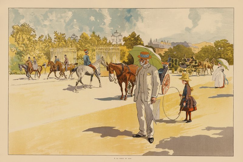 Am Tor des Bois de Boulogne, Paris von Pierre Georges Jeanniot