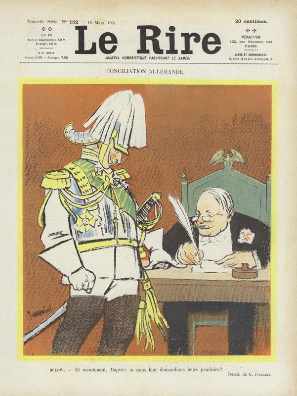 Deutsche Versöhnung. Illustration für Le Rire von Pierre Georges Jeanniot