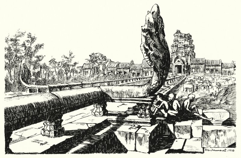 Im Park von Angkor Vat, die westlichen Gopuras von Pierre Jeannerat de Beerski