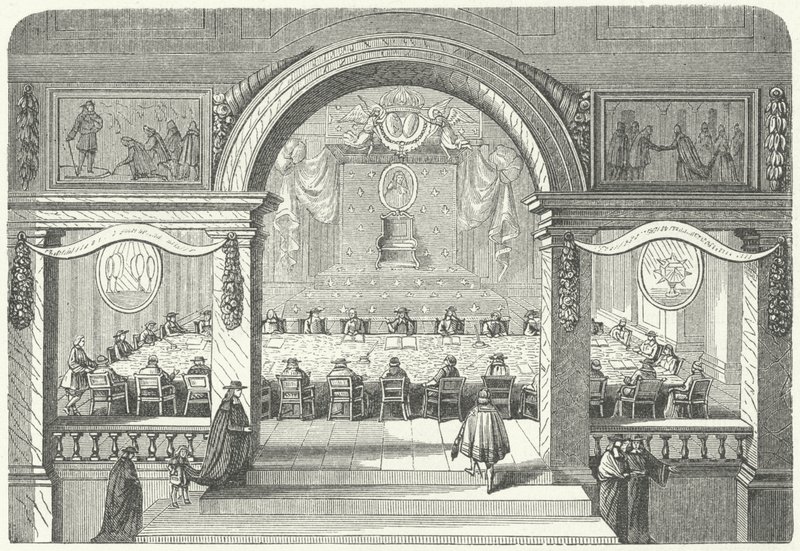 Treffen der Académie Française des Sciences im Louvre von Pierre Paul Sevin