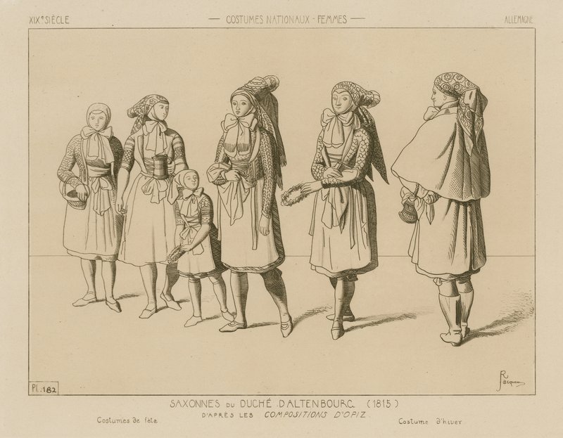 Deutsche Nationaltrachten - Herzogtum Sachsen-Altenburg (1815) von Raphael Jacquemin