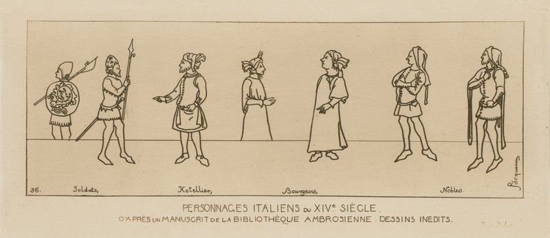 Italienische Charaktere aus dem 14. Jahrhundert von Raphael Jacquemin