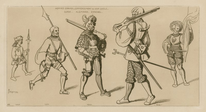 Bewaffnete Männer, Anfang des 16. Jahrhunderts von Raphael Jacquemin