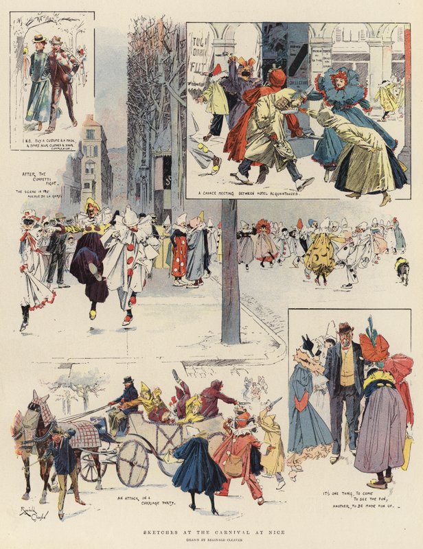 Skizzen vom Karneval in Nizza von Reginald Thomas Cleaver