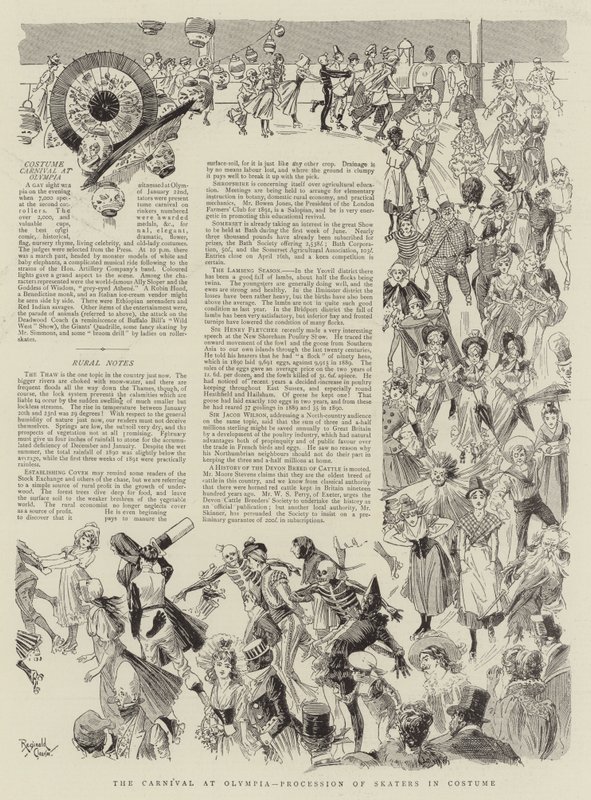 Der Karneval in Olympia, Prozession von Schlittschuhläufern in Kostümen von Reginald Thomas Cleaver