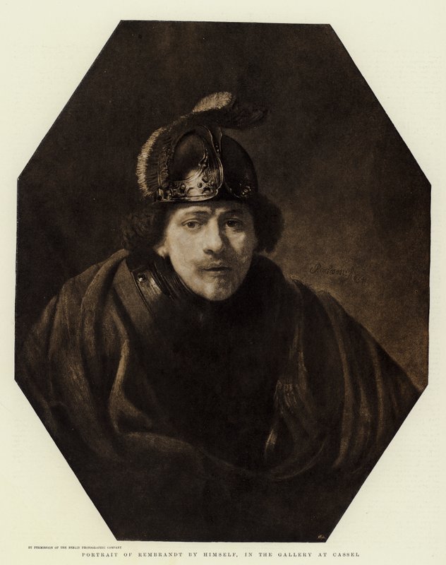 Selbstporträt von Rembrandt in der Galerie in Kassel von Rembrandt van Rijn