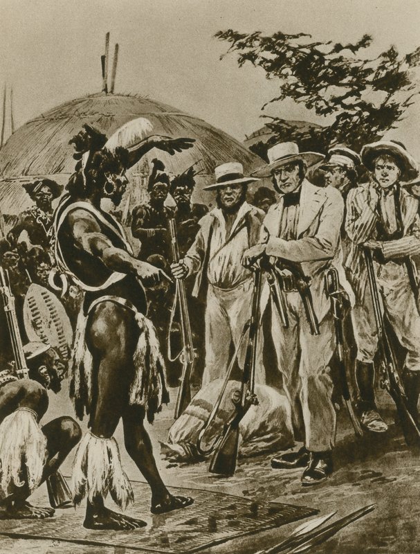 Ein Gespräch mit den Zulus in den frühen Tagen von Natal von Richard Caton Woodville junior