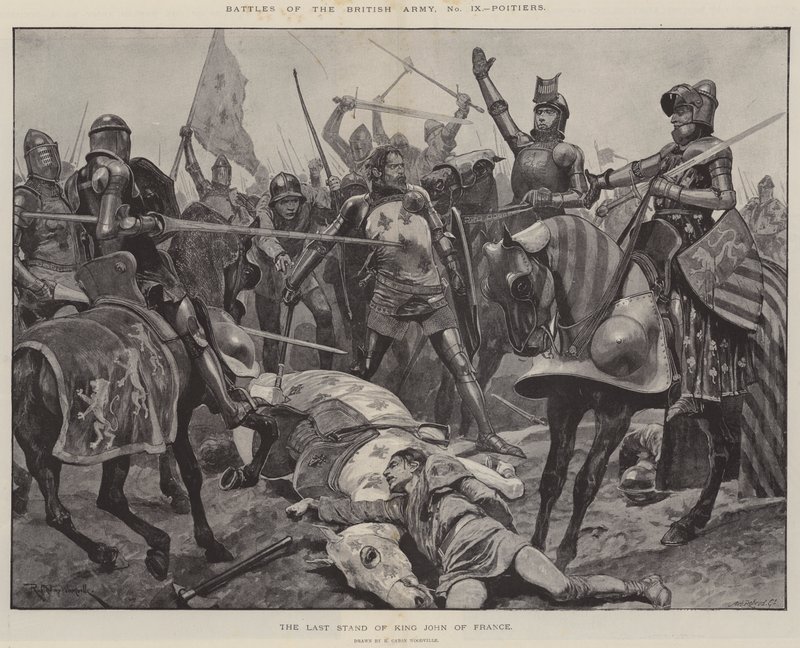 Schlachten der britischen Armee, Poitiers, der letzte Stand von König Johann von Frankreich von Richard Caton Woodville junior