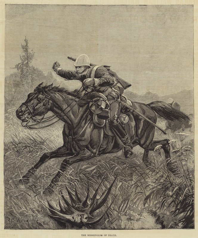 Tod und Beerdigung des Prinzen Imperial, die Todesboten von Richard Caton Woodville junior