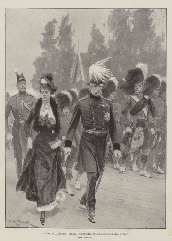 Sonntag in Aldershot, General Sir Redvers Buller kehrt von der Kirche zurück von Richard Caton Woodville junior