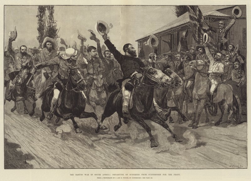 Der Basuto-Krieg in Südafrika, Abreise der Bürger von Outshoorn an die Front von Richard Caton Woodville junior
