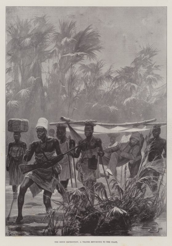 Die Benin-Expedition, ein Händler kehrt zur Küste zurück von Richard Caton Woodville junior