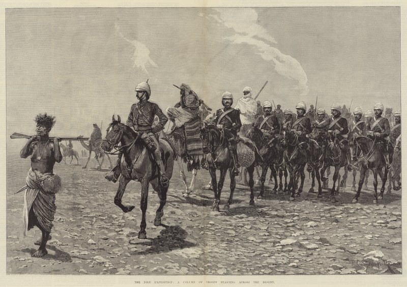 Die Nil-Expedition, eine Truppe startet durch die Wüste von Richard Caton Woodville junior