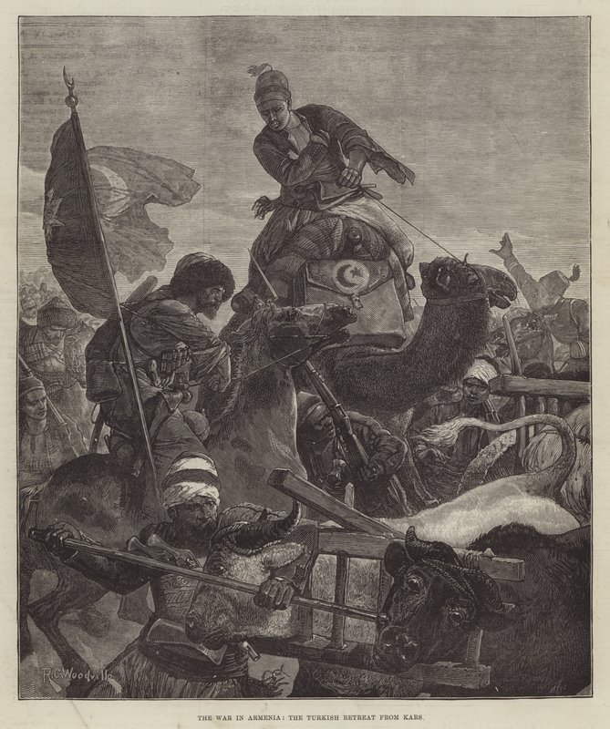 Der Krieg in Armenien, der türkische Rückzug aus Kars von Richard Caton Woodville junior
