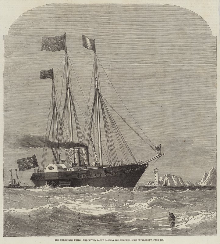 Die Feste von Cherbourg, die königliche Yacht passiert die Needles von Richard Principal Leitch