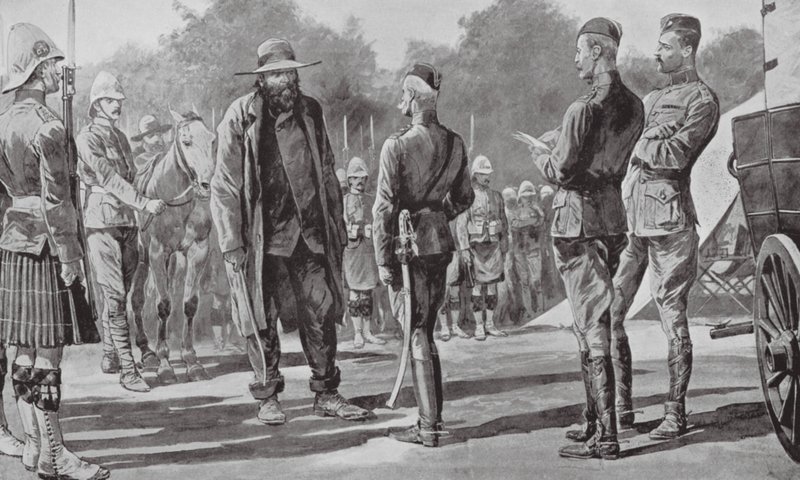 Kommandant Cronje ergibt sich Lord Roberts von Richard Caton II (after) Woodville