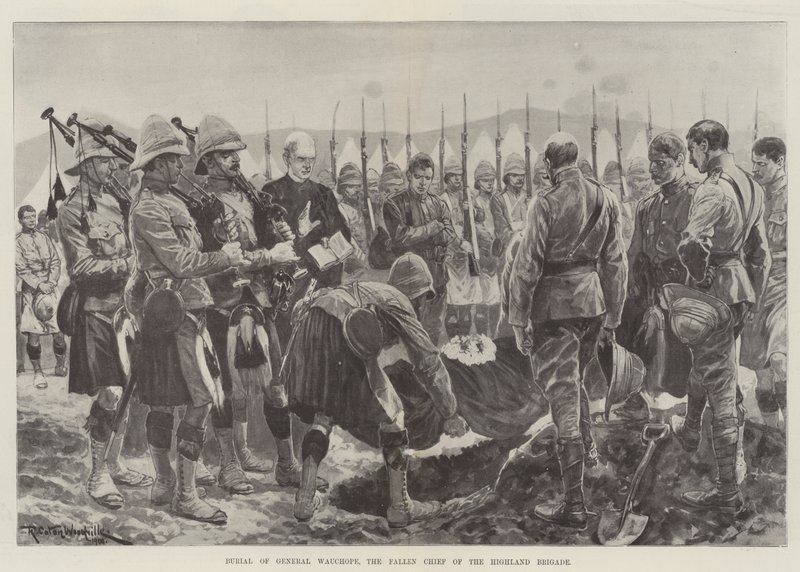 Beerdigung von General Wauchope, dem gefallenen Anführer der Highland Brigade von Richard Caton Woodville junior