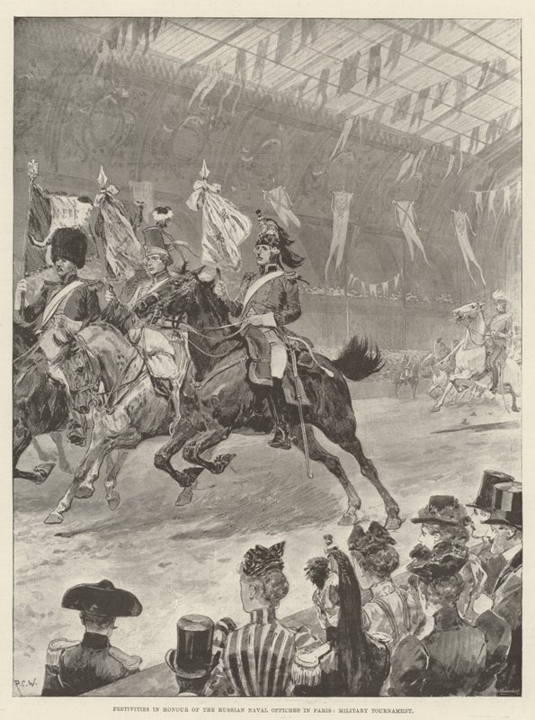 Feierlichkeiten zu Ehren der russischen Marineoffiziere in Paris, Militärturnier von Richard Caton Woodville junior