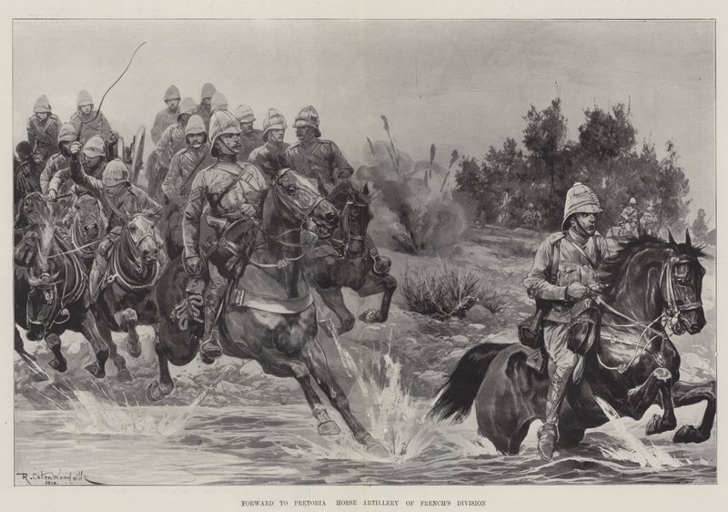 Vorwärts nach Pretoria, Pferdeartillerie der Division von French von Richard Caton Woodville junior