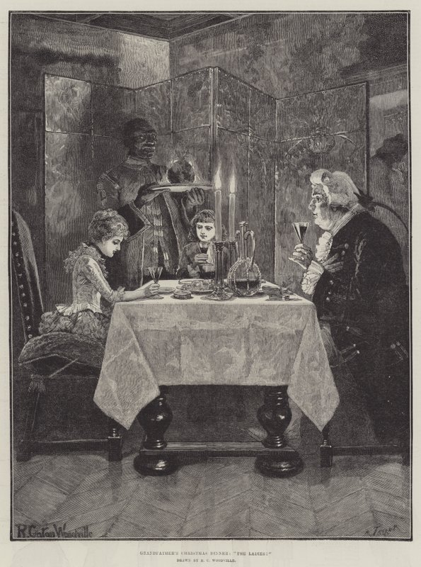 Großvaters Weihnachtsessen, Die Damen! von Richard Caton Woodville junior
