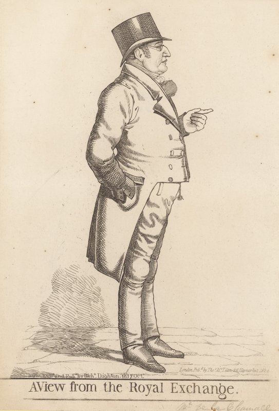 Lee La Chamette; Ansicht von der Royal Exchange, 1817 von Richard Dighton