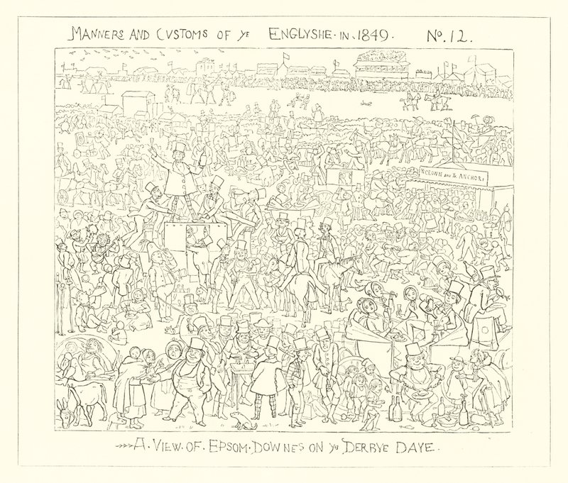 1849, Eine Ansicht der Epsom Downs am Derby-Tag von Richard Doyle