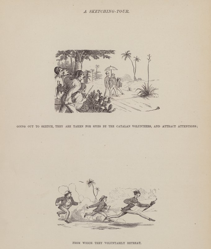 Seite aus Die amerikanische Tour von Messrs Brown, Jones und Robinson (Gravur) von Richard Doyle
