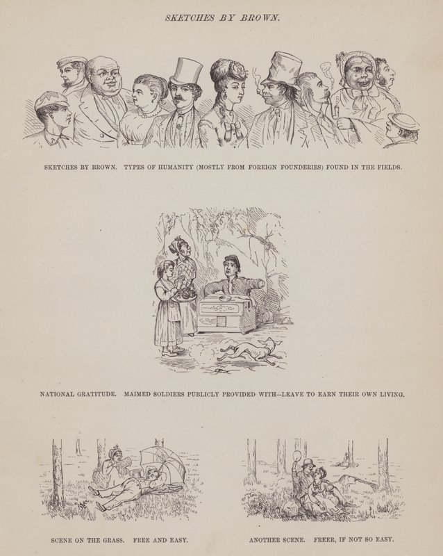 Seite aus Die amerikanische Tour von Herrn Brown, Jones und Robinson von Richard Doyle