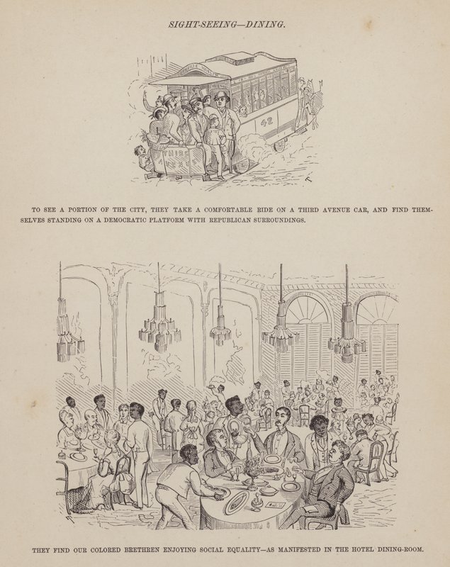 Seite aus Die amerikanische Tour von Herrn Brown, Jones und Robinson von Richard Doyle