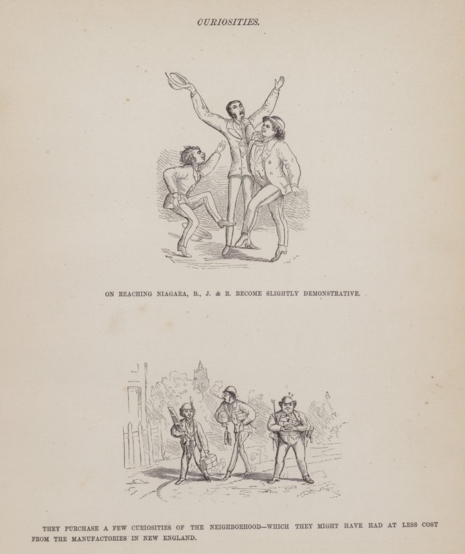 Seite aus Die amerikanische Tour von Messrs Brown, Jones und Robinson von Richard Doyle