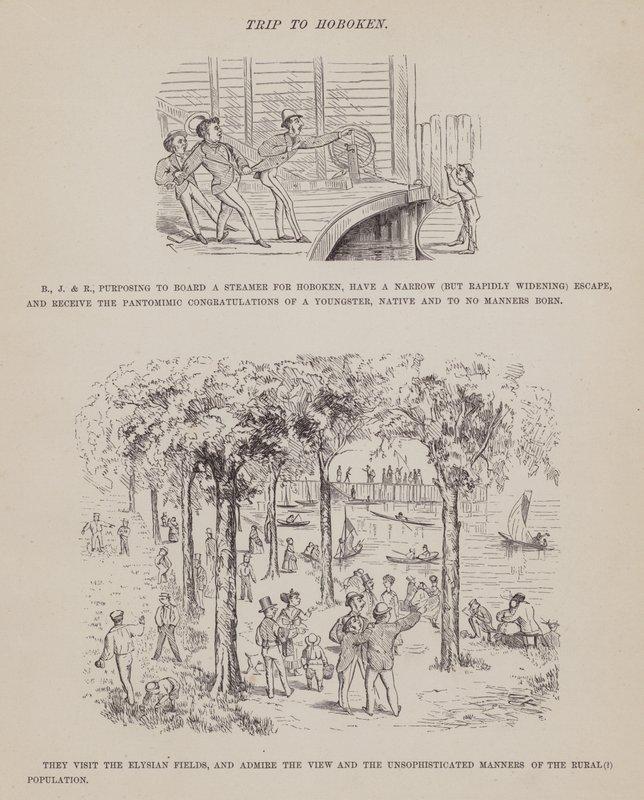 Seite aus Die amerikanische Tour von Herrn Brown, Jones und Robinson (Gravur) von Richard Doyle